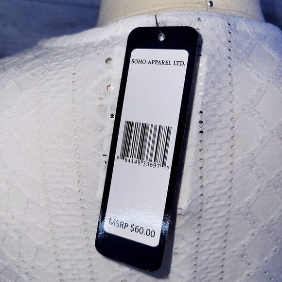 Soho white eyelet style butterfly top NWT - Picture 6 of 6